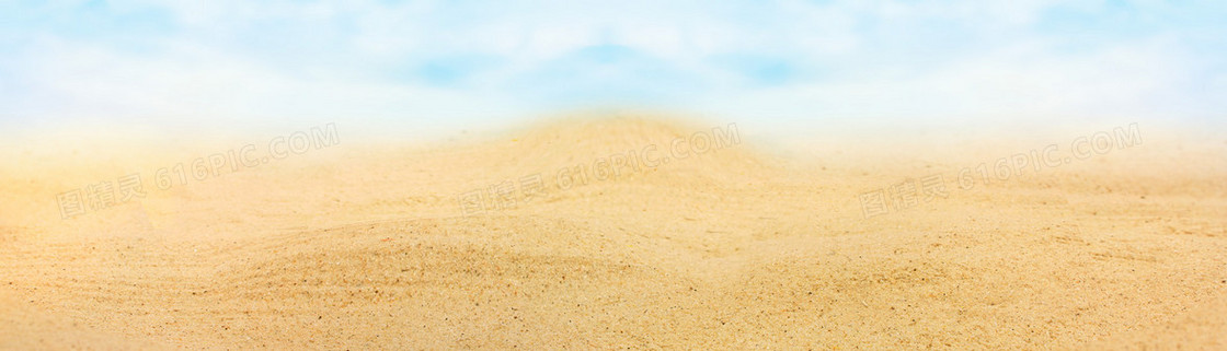 沙滩 蓝色 背景banner