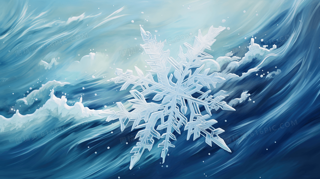 冬天冬季雪花插画