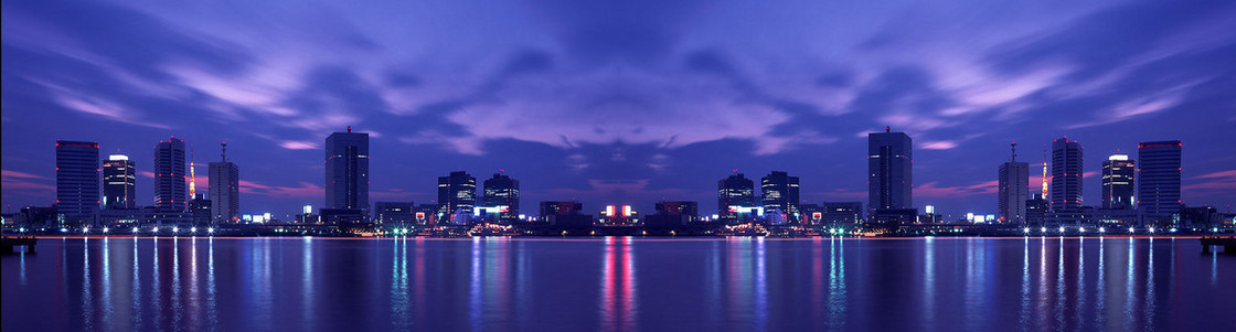 大气现代城市夜景炫酷背景banner