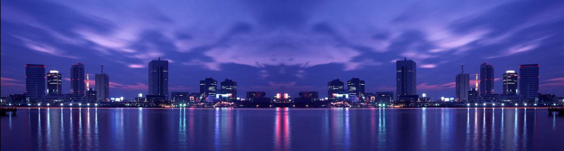 大气现代城市夜景炫酷背景banner