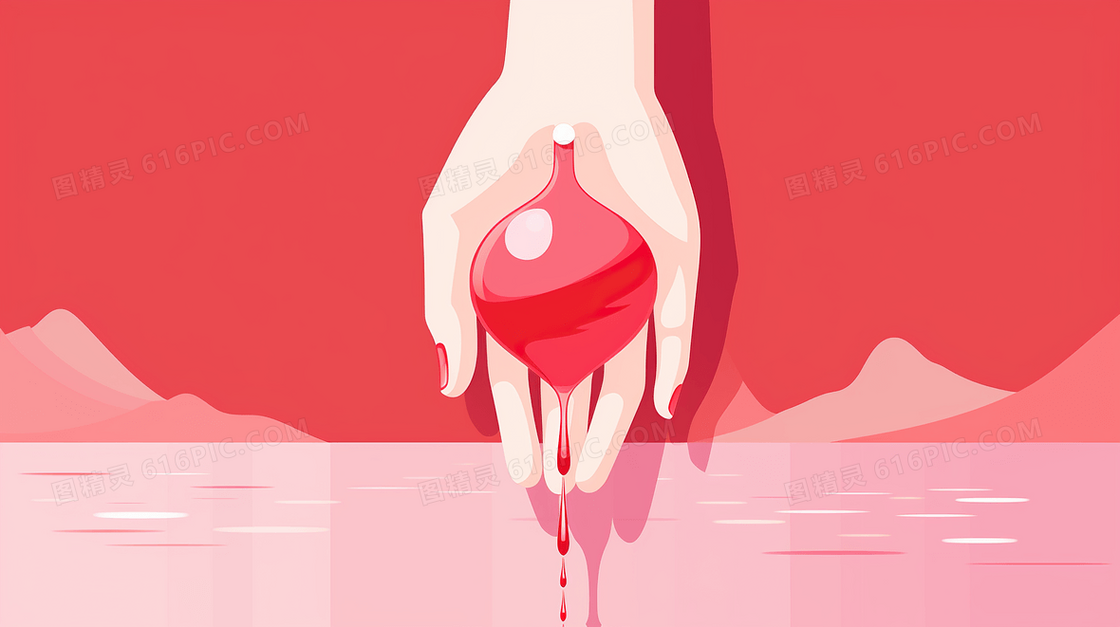艾滋病血液传播疾病健康医疗插画