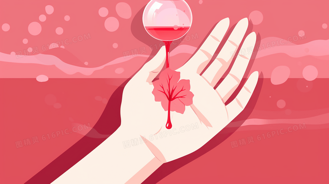 艾滋病血液传播疾病健康医疗插画