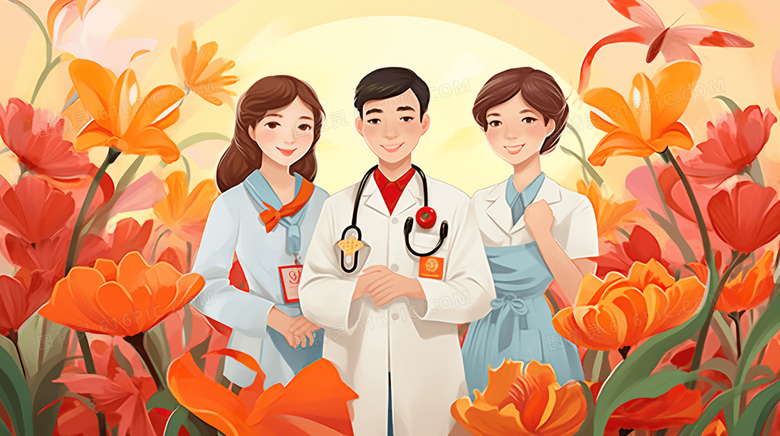医生护士健康医疗插画