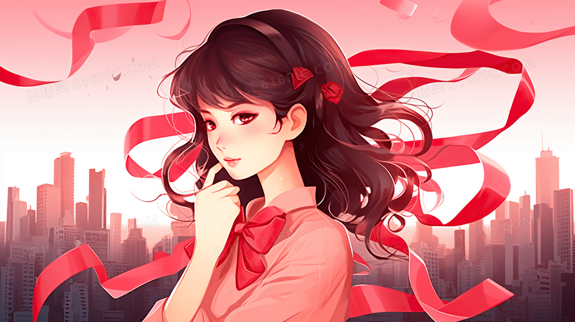 关爱女性公益宣传插画