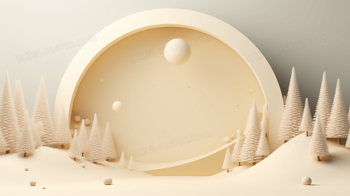 白色3D立体装饰圣诞背景