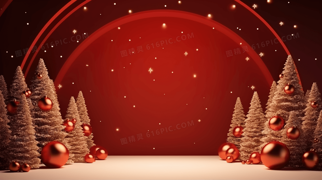 C4D圣诞装饰展示框概念图片