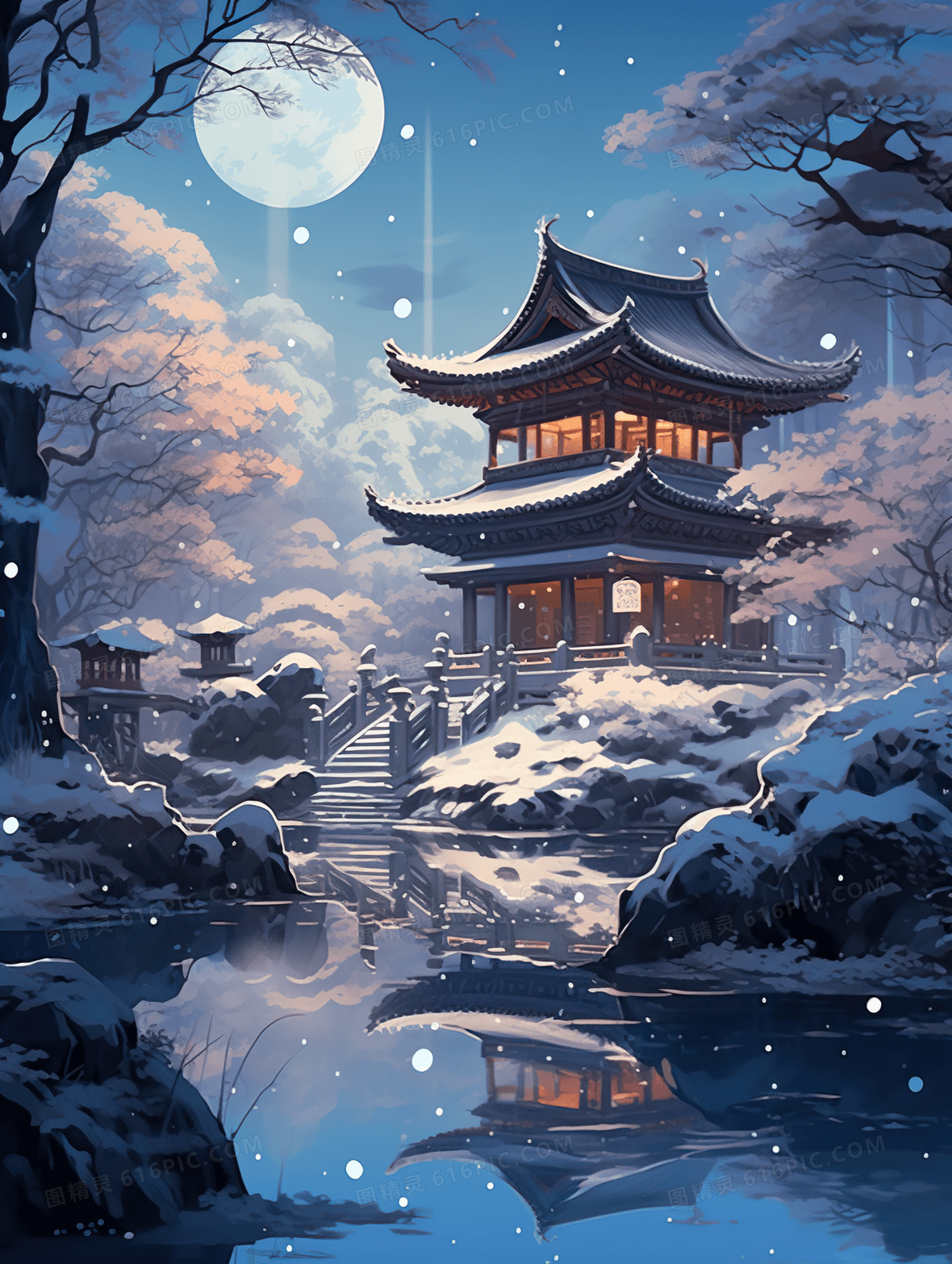 红色唯美中国风古典艺术简约插画背景图片下载_2912x1632像素jpg格式