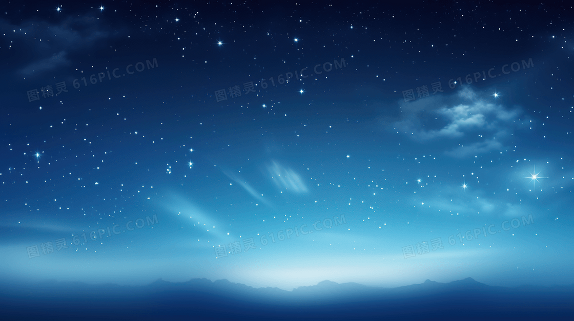 大山里的星空插画