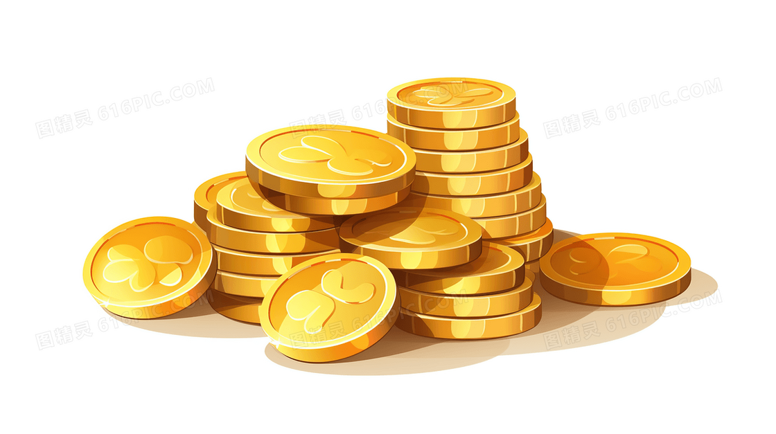 金闪闪的金币堆插画