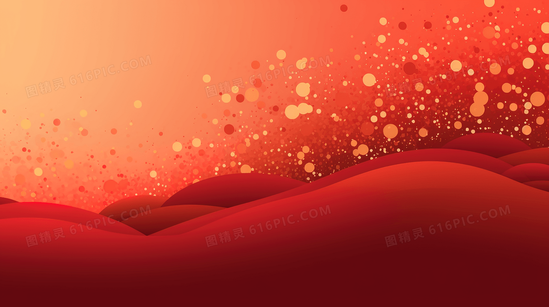 红色肌理感立体商务简约大气插画