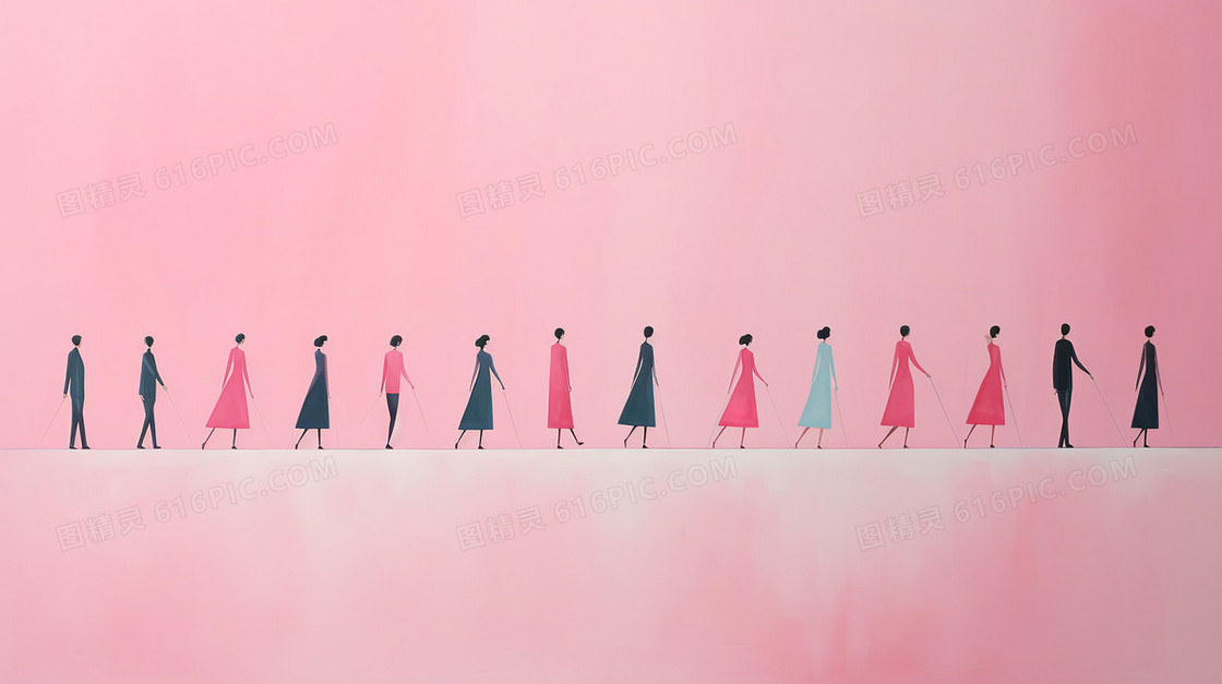 唯美色调女性艺术家创意插画