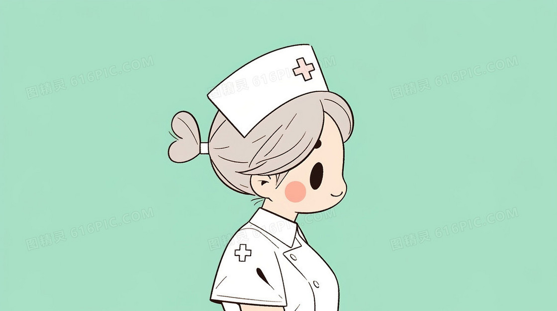 一个医院女护士插画