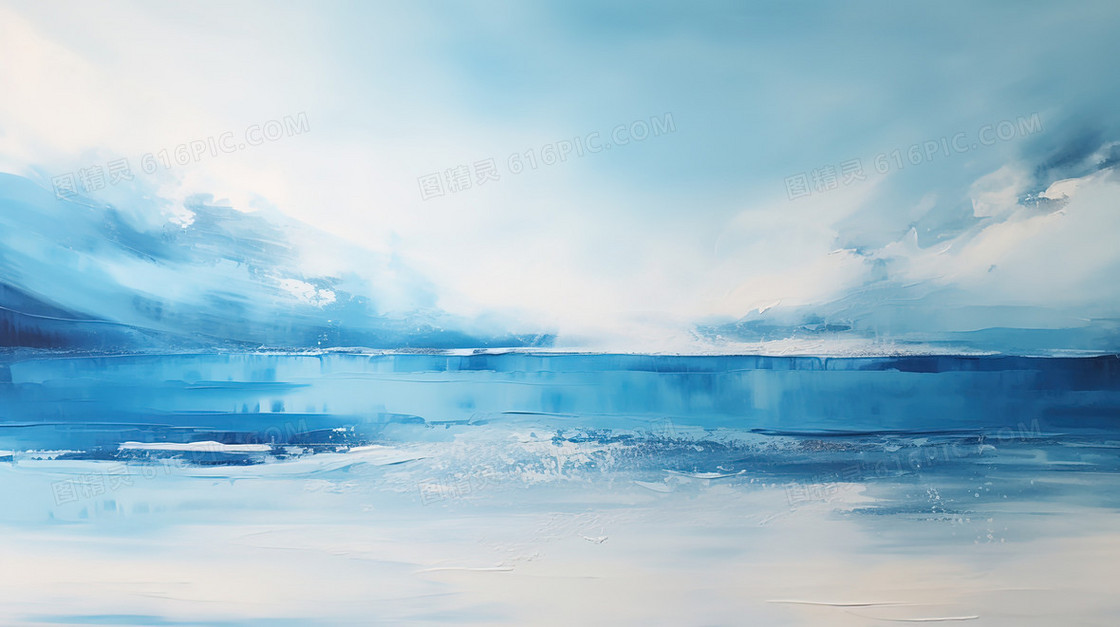 海边沙滩丙烯插画