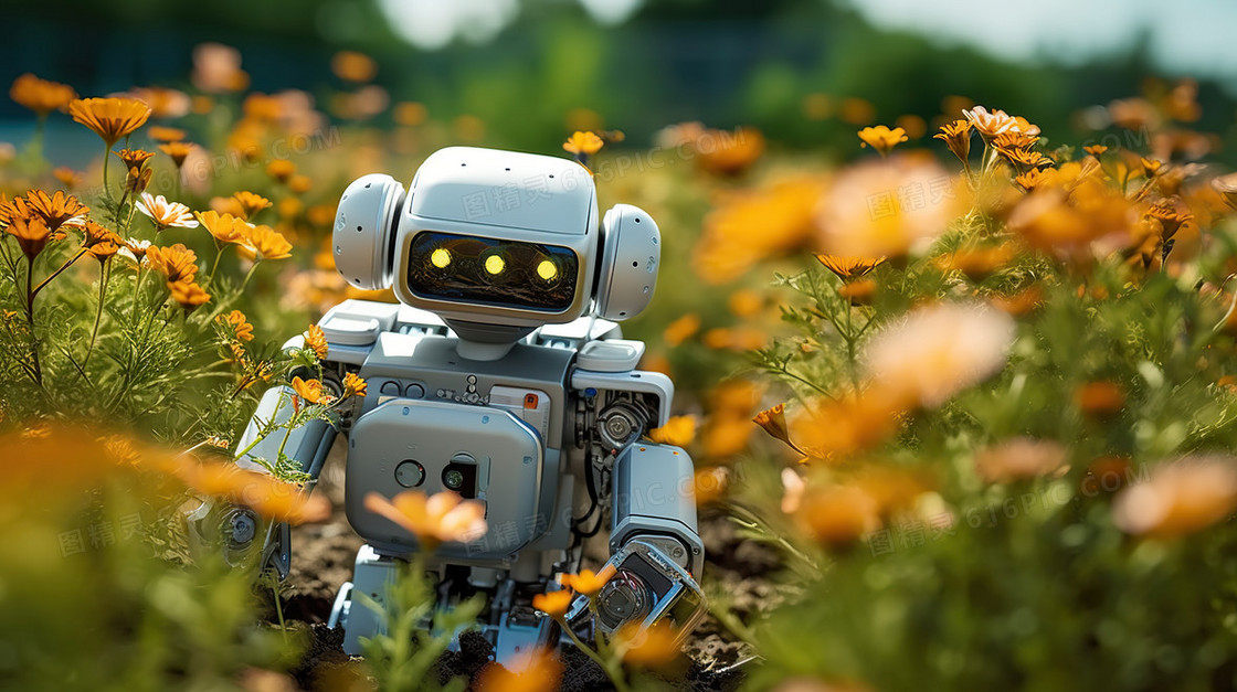 新型农业农作物养殖栽培人工智能机器人插画
