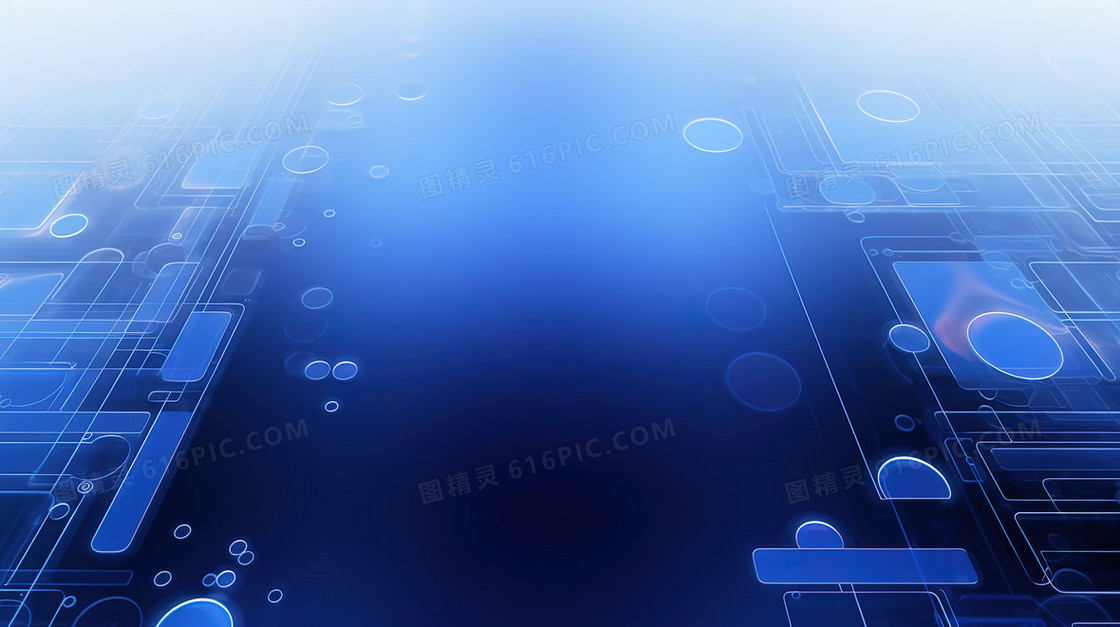 简约蓝色渐变科技感背景插画