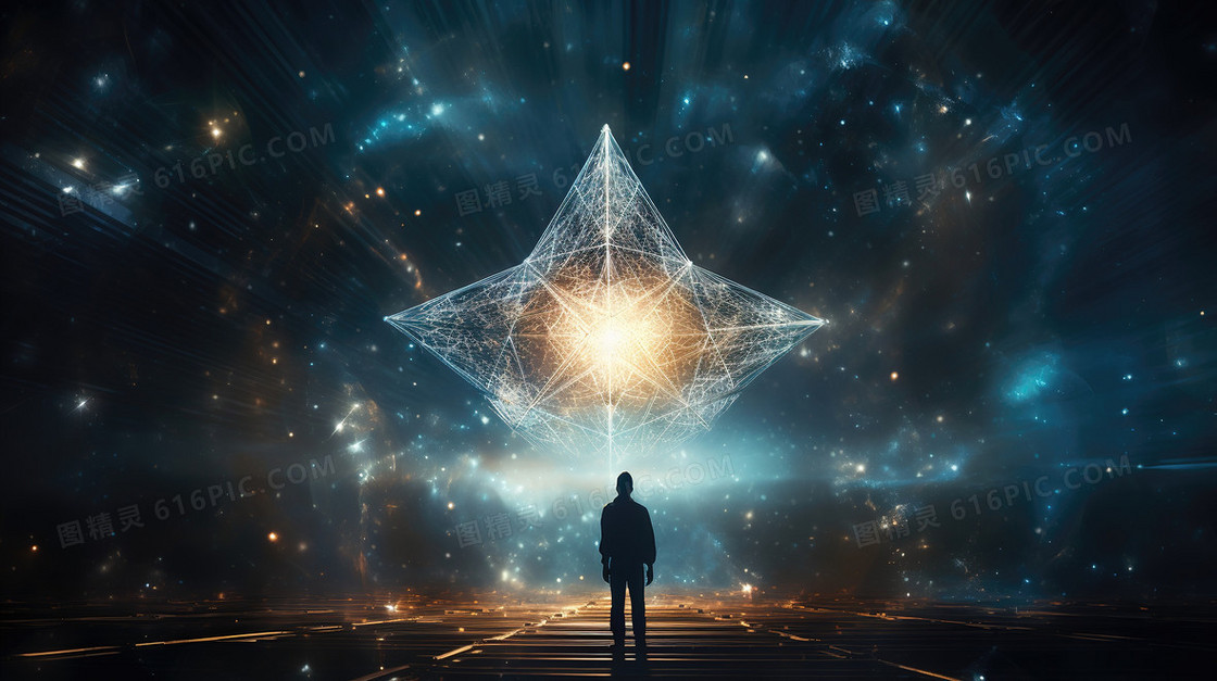 未来幻想科技太空空间站插画