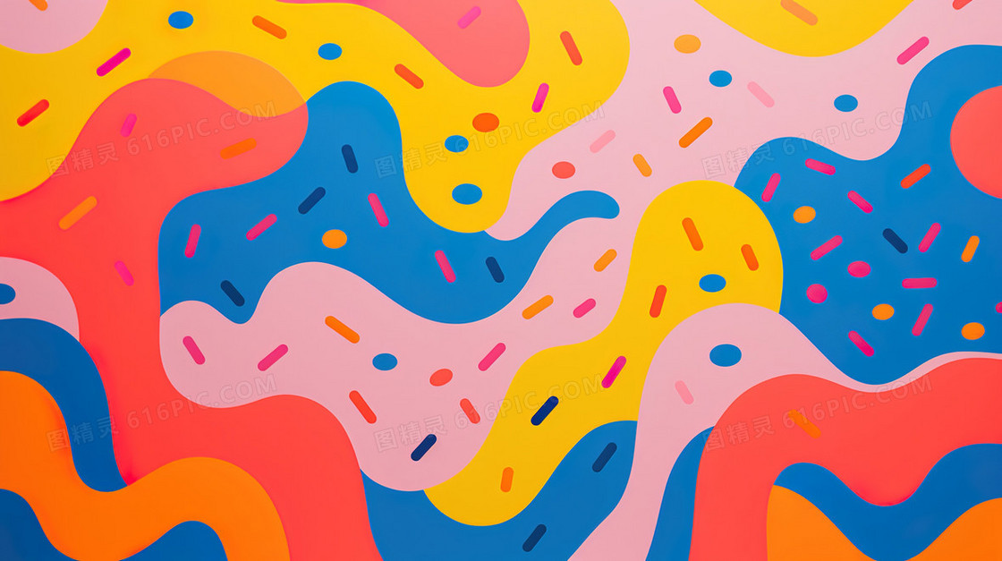 色彩缤纷的孟菲斯抽象图案背景