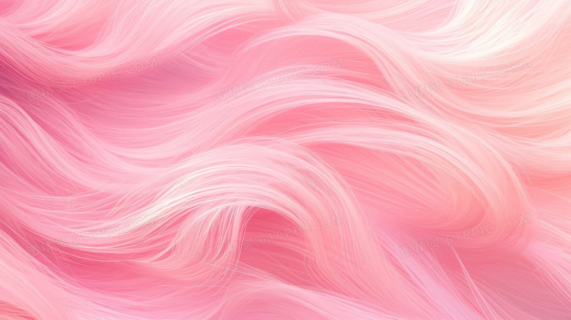 粉色毛发曲线肌理插画
