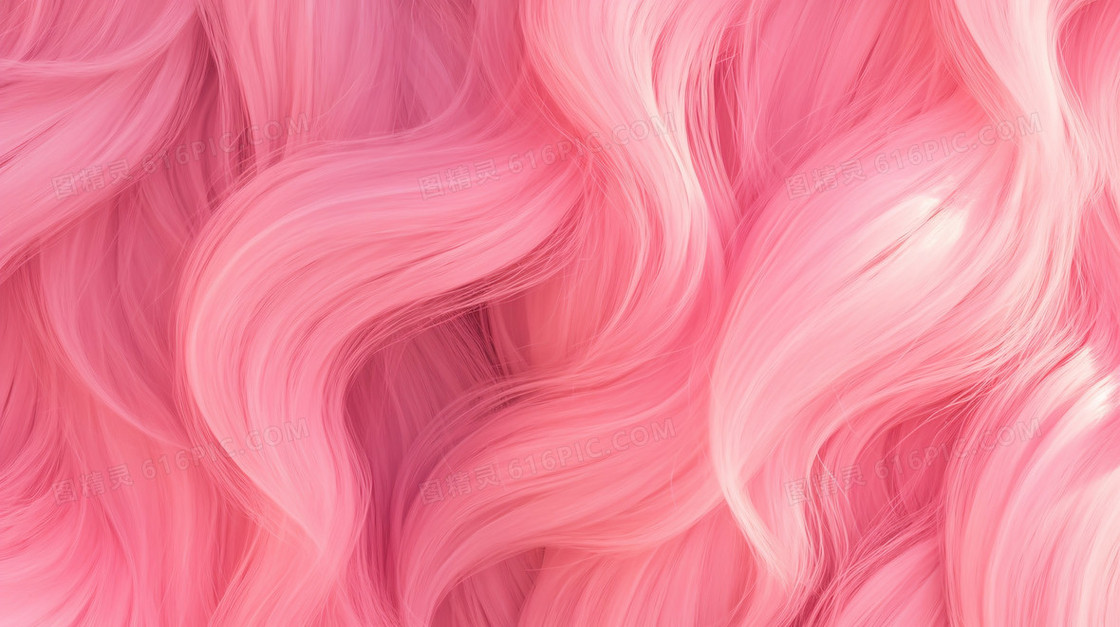 粉色毛发曲线肌理插画