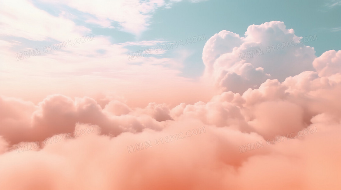 天空渐变粉色云层插画