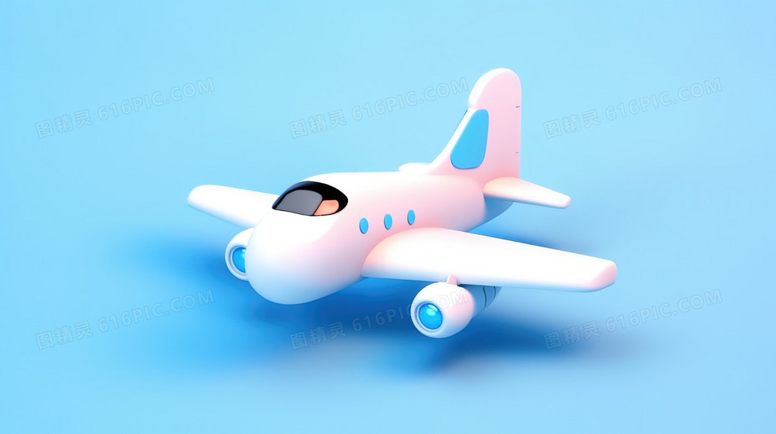 3D飞机模型插画