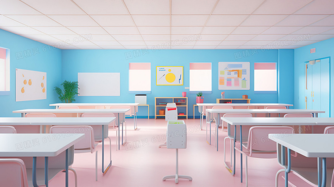 整洁明亮的现代化教室图片