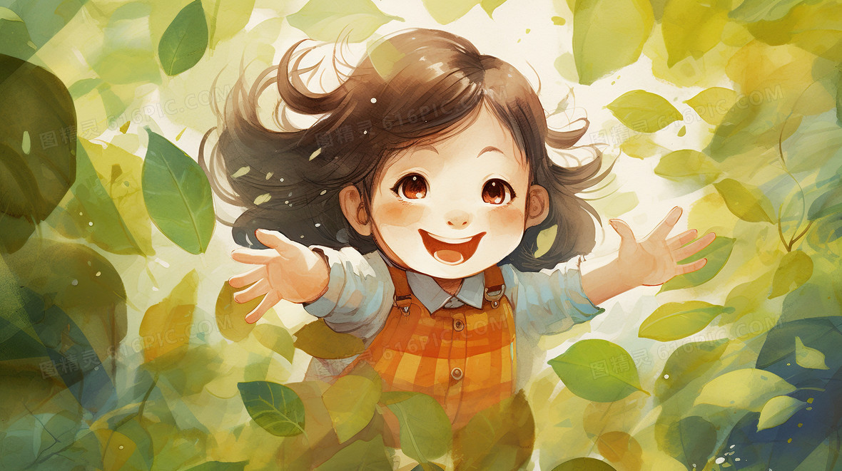 下雨天卡通小孩在雨中雨水节气插画背景图片下载_2912x1632像素JPG格式_编号z0mf8qedl_图精灵