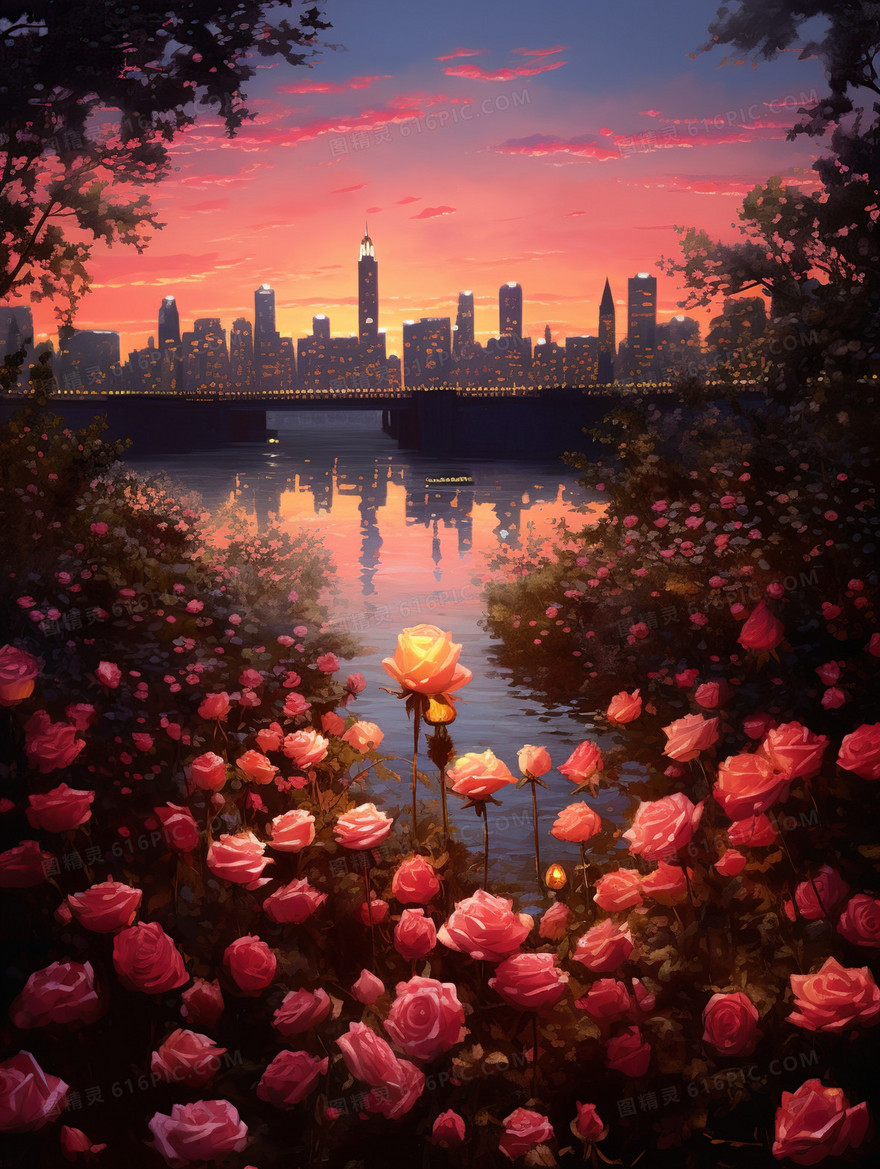 浪漫玫瑰花海情人节梦幻图片