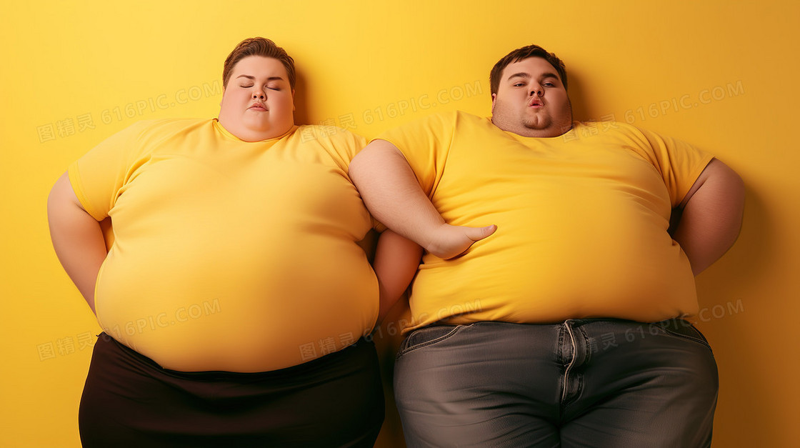 黄色胖子肥胖症背景