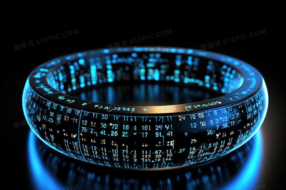 蓝色科技大数据圆环创意图片