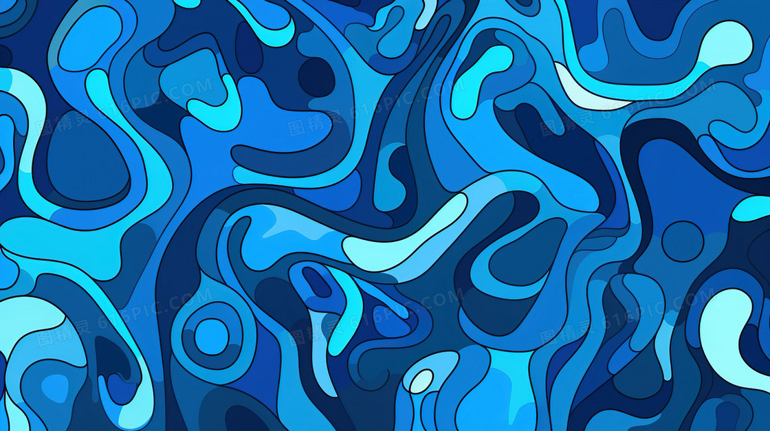 蓝色抽象不规则波浪背景
