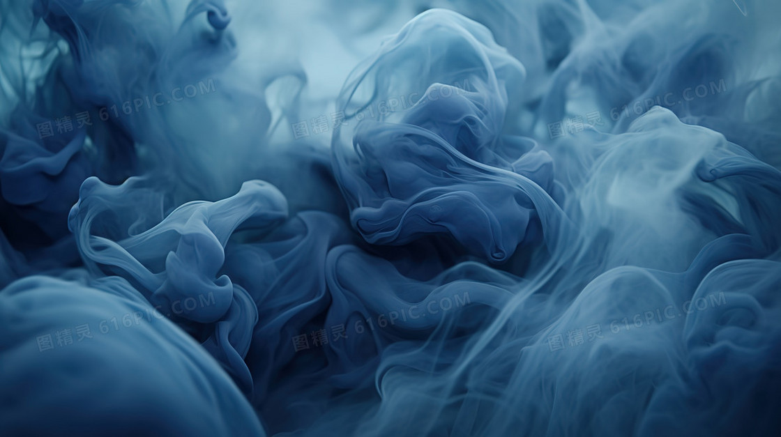 蓝色烟雾袅绕背景图片