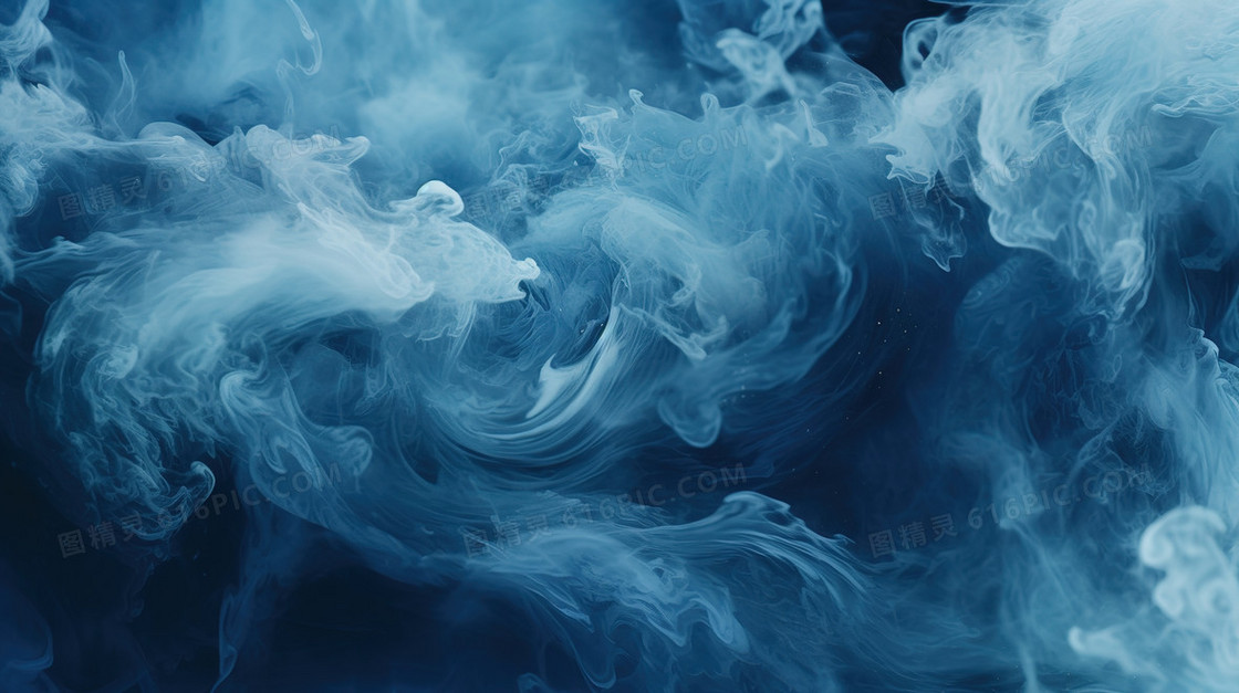 蓝色烟雾袅绕背景图片