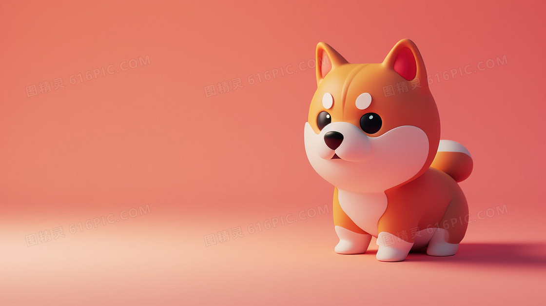 一只可爱的3D柴犬模型图片
