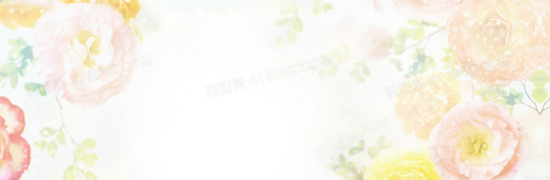 春季淘宝女装玫瑰花纹唯美背景banner