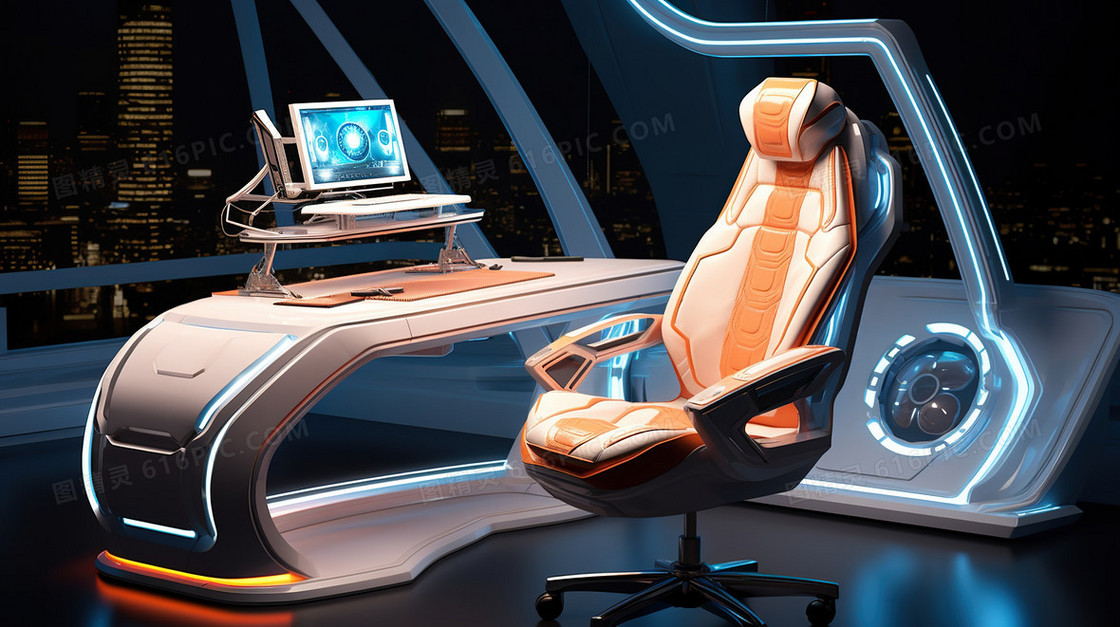 科技未来虚拟驾驶舱插画