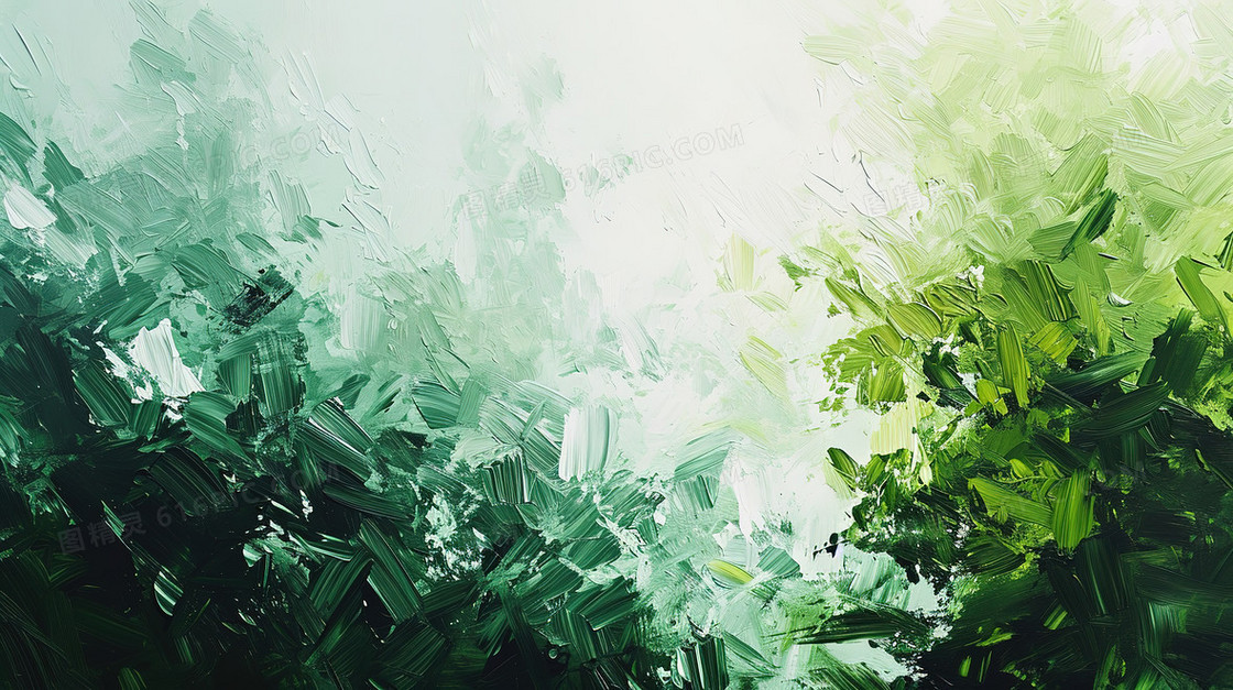 绿色抽象油画肌理插画