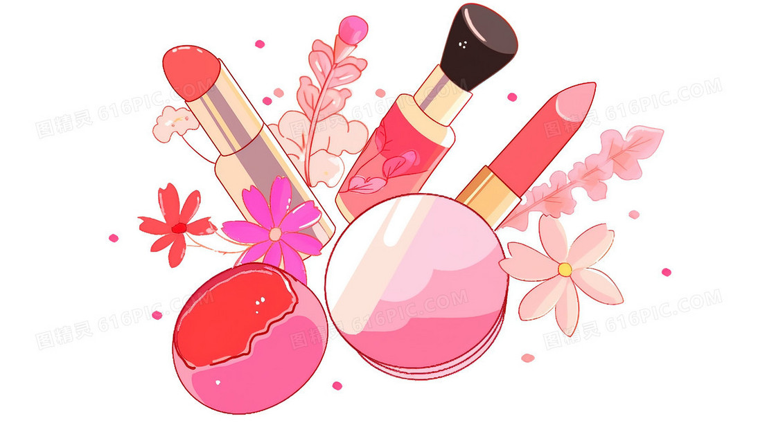 化妆彩妆用品插画