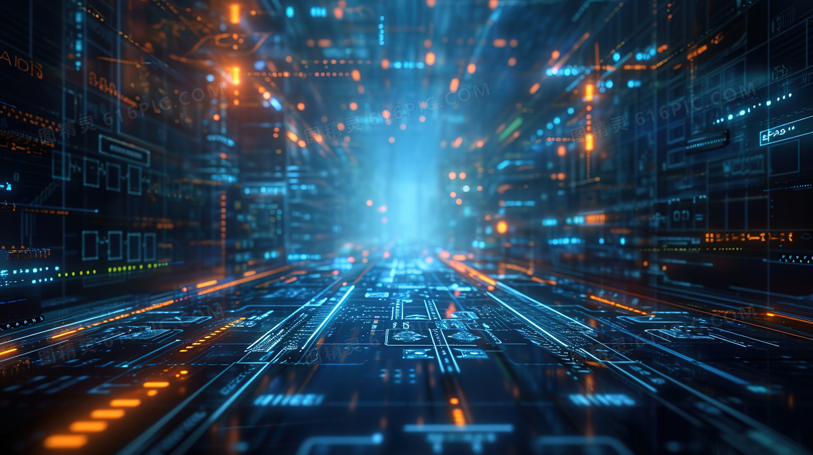 科技感电子芯片光感创意图片