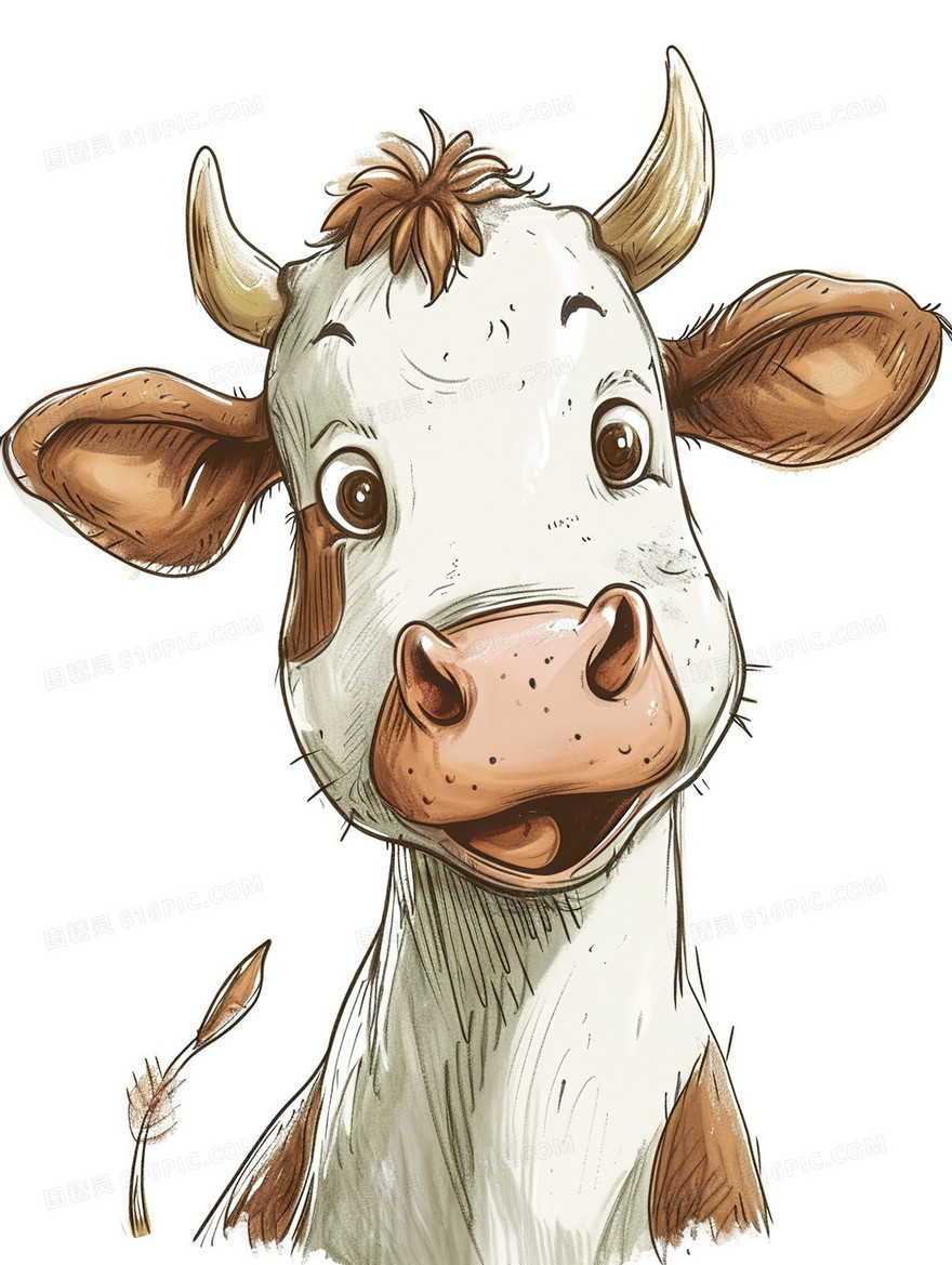 一只可爱的奶牛插画