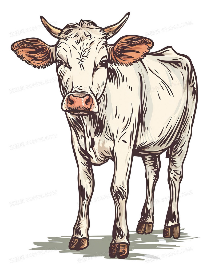 一只可爱的奶牛插画