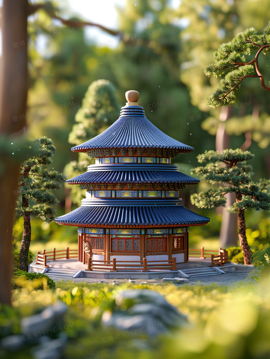 北京天坛建筑模型创意图片