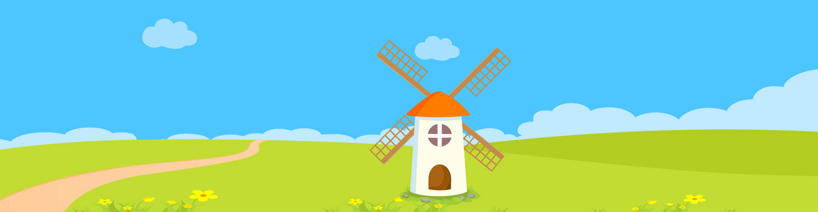 蓝天白云绿地背景banner