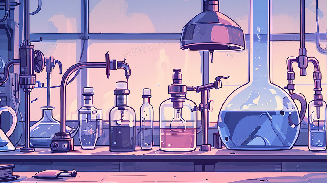 实验室里的化学器具插画