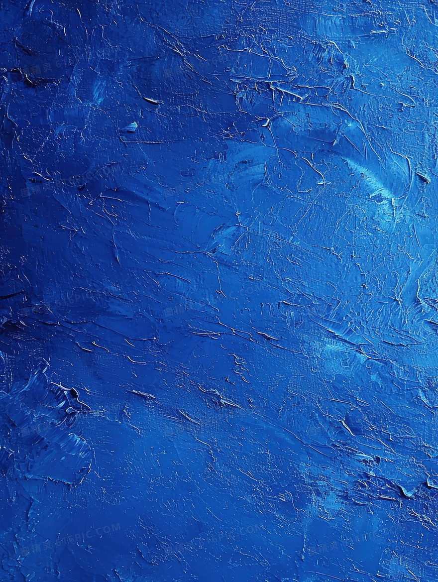 克莱因蓝的海面油画插画