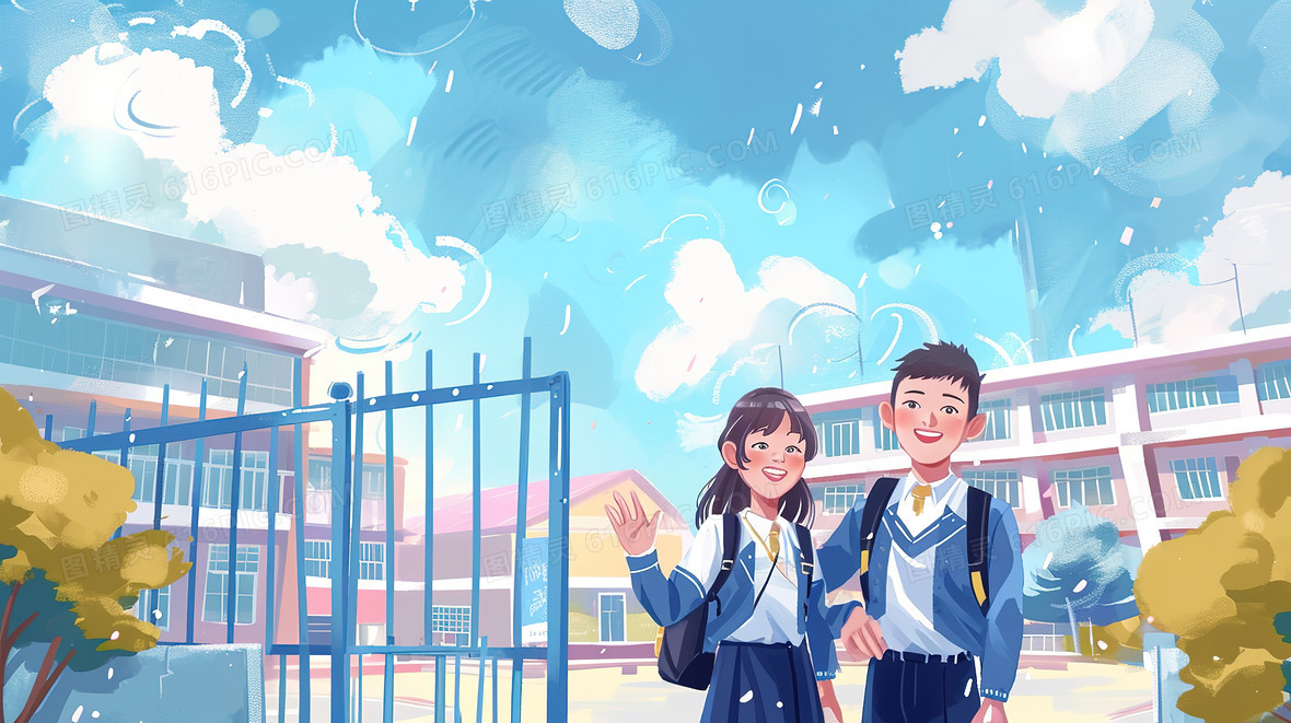 卡通学校背景