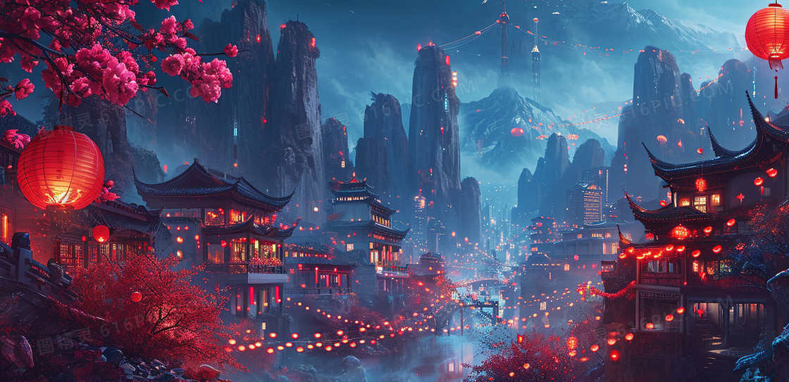 春节过年祖国壮丽山河