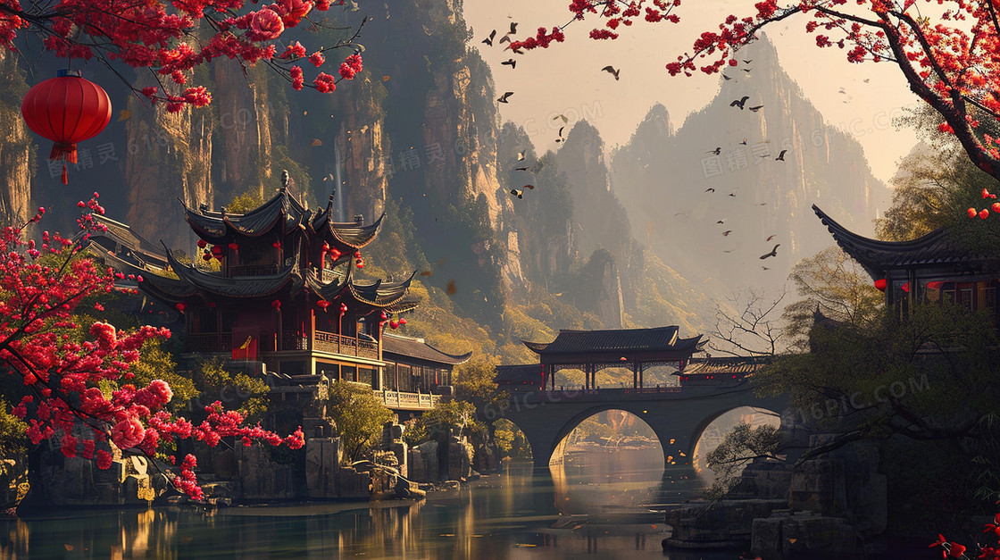 春节过年祖国壮丽山河
