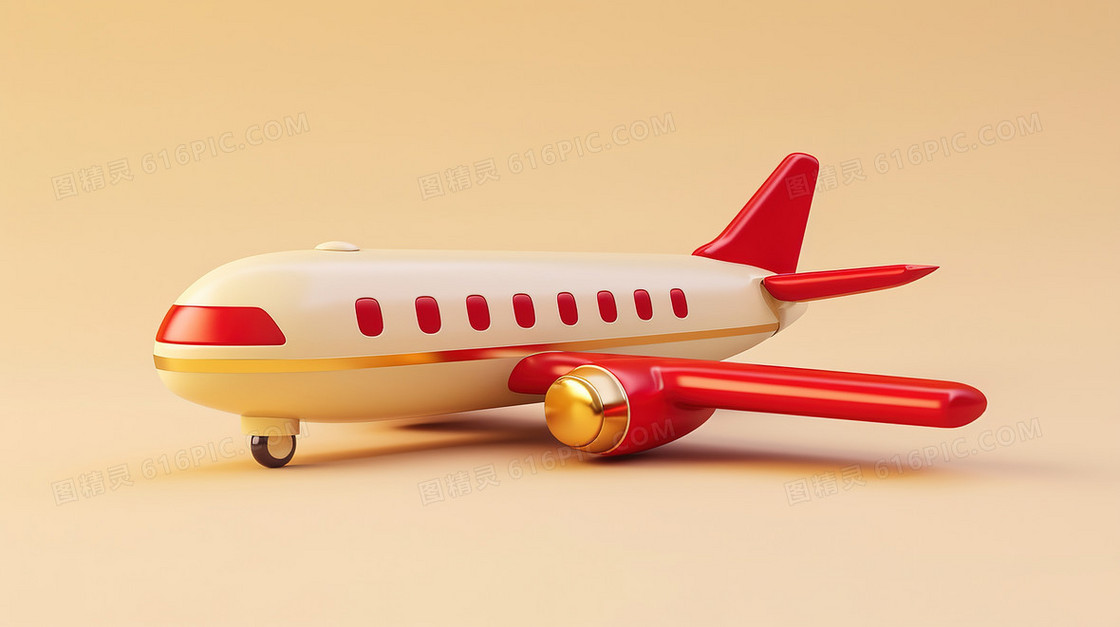 一台C4D飞机模型插画