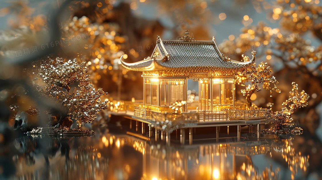 中国风建筑景观模型图片